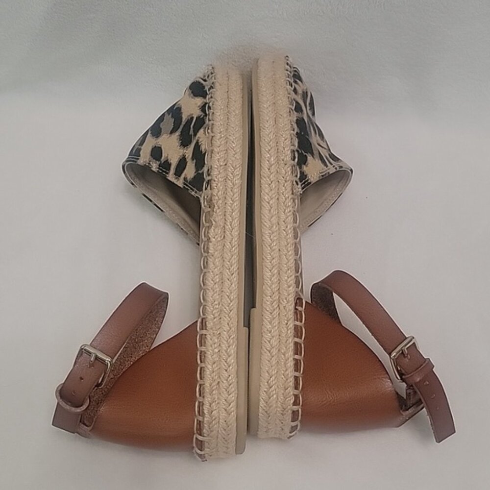 Old Navy Black Brown Animal Print Espadrilles Size  8 - Picture 9 of 10